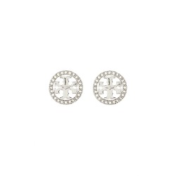 ORECCHINI CIRCLE-STUD CRYSTAL LOGO