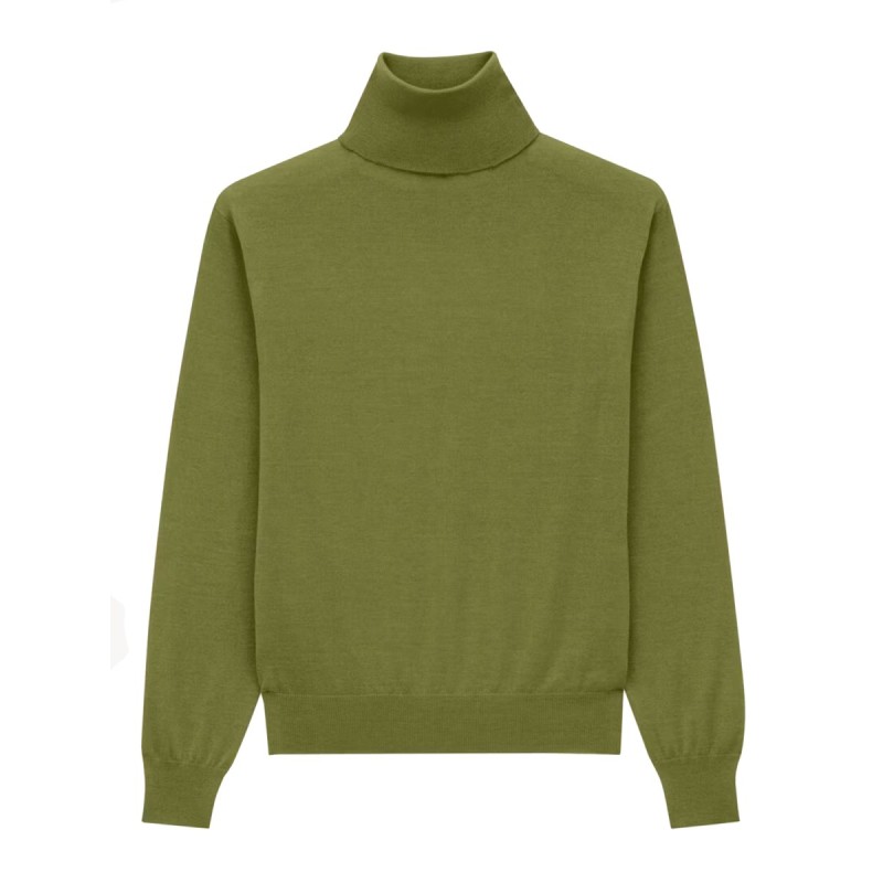 CASHMERE, WOOL AND SILK TURTLENECK PULLOVER