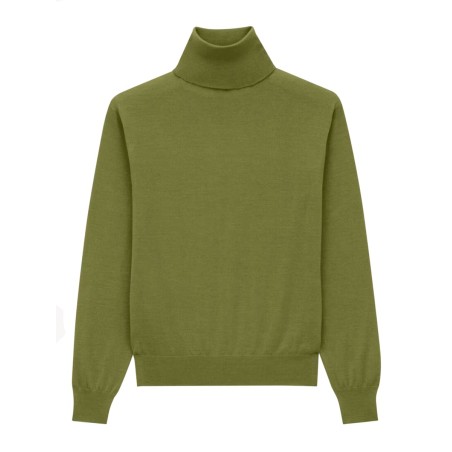 CASHMERE, WOOL AND SILK TURTLENECK PULLOVER