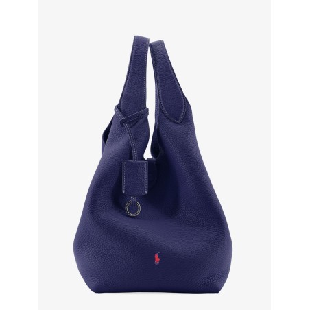 Leather shoulder bag with engraved logo