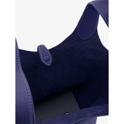 Leather shoulder bag with engraved logo