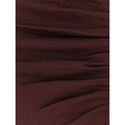 Draped knitted long dress