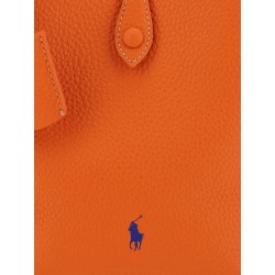 Leather crossbody bag with engraved logo