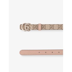 Coated canvas reversible belt with GG logo