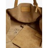 Suede shopping bag with metal logo
