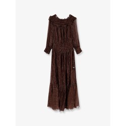 Georgette long dress with lurex detail