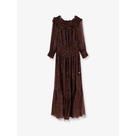Georgette long dress with lurex detail