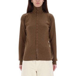 WOOL HIGH COLLAR CARDIGAN