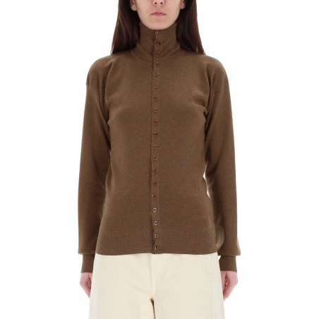 WOOL HIGH COLLAR CARDIGAN