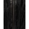 Cecool faux leather jacket with feathers