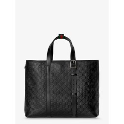 GG Emblem  leather shopping bag with embossed GG motif