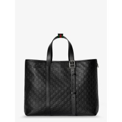 GG Emblem  leather shopping bag with embossed GG motif