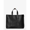GG Emblem  leather shopping bag with embossed GG motif