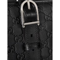 GG Emblem  leather shopping bag with embossed GG motif