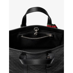 GG Emblem  leather shopping bag with embossed GG motif