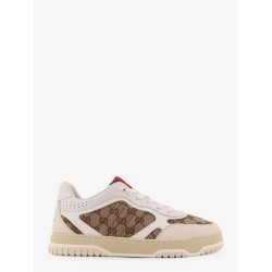 Leather and suede Low-top Re-Web sneakers with GG Supreme fabric inserts