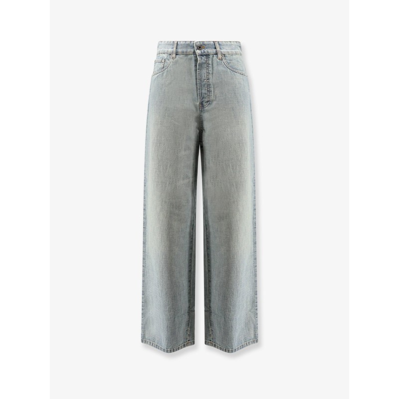 Cotton Jeans with Logo Lettering embroidery