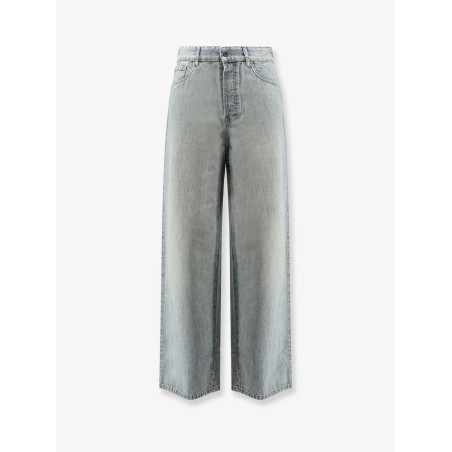 Cotton Jeans with Logo Lettering embroidery