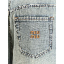 Cotton Jeans with Logo Lettering embroidery