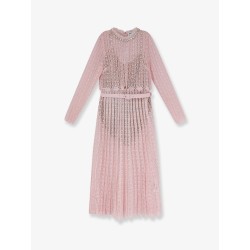 Lace long dress with belt