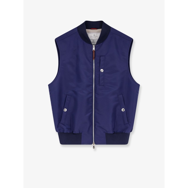 Water-repellent nylon sleeveless jacket