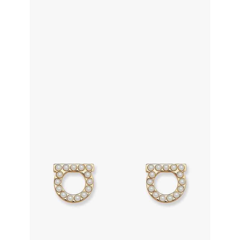 Brass earrings with gold finishes