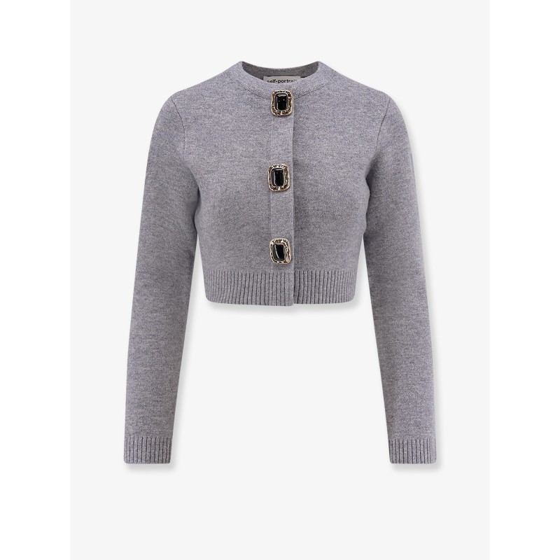 Cropped wool cardigan