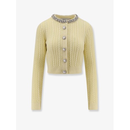 Cropped wool and alpaca blend cardigan