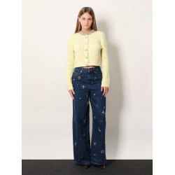 Cropped wool and alpaca blend cardigan