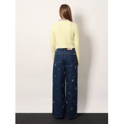 Cropped wool and alpaca blend cardigan