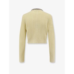 Cropped wool and alpaca blend cardigan