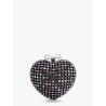 Crystal heart clutch bag