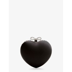 Crystal heart clutch bag
