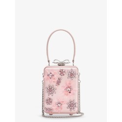 Satin crossbody bag with crystal details