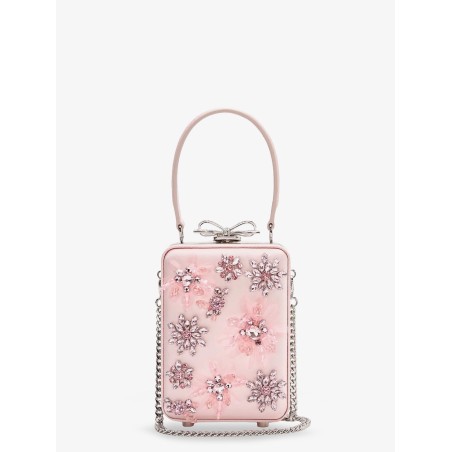Satin crossbody bag with crystal details