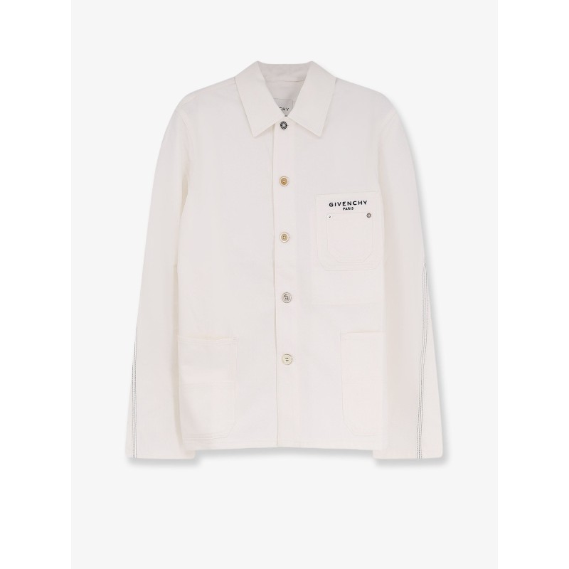 Denim jacket with iconic lettering logo on the front