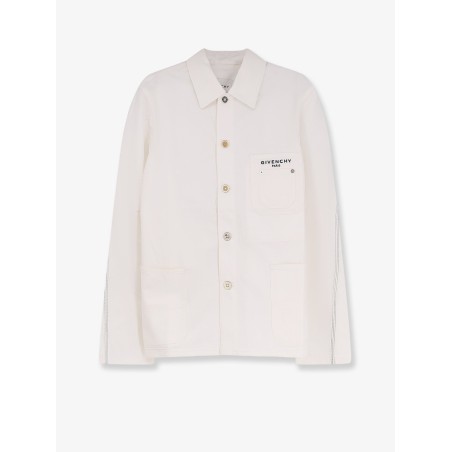 Denim jacket with iconic lettering logo on the front