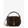 Messenger B Clip suede crossbody bag