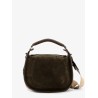 Messenger B Clip suede crossbody bag