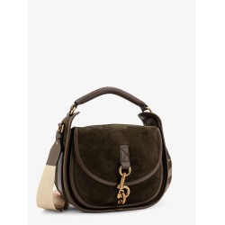 Messenger B Clip suede crossbody bag