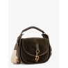Messenger B Clip suede crossbody bag