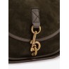 Messenger B Clip suede crossbody bag