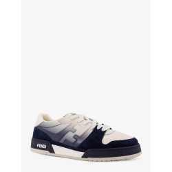 Match leather sneakers with suede inserts