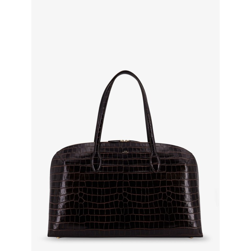 Croco embossed day leather handbag