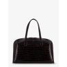 Croco embossed day leather handbag