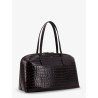 Croco embossed day leather handbag