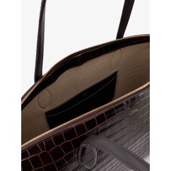 Croco embossed day leather handbag