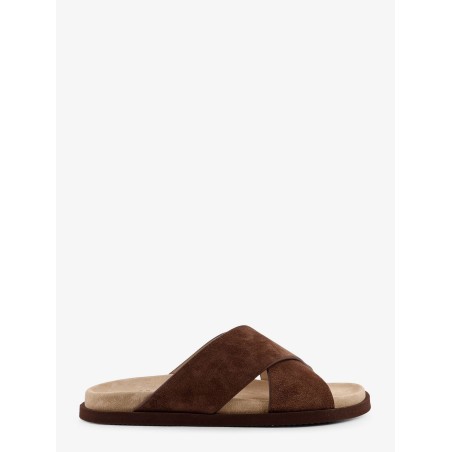 Low suede sandals
