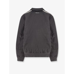 Wool blend jacket with embroidered logo on the front