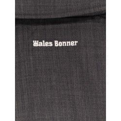 Wool blend jacket with embroidered logo on the front